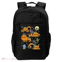 Construction Vehicle Halloween Crane Truck Pumpkin Boys Backpack thumb 0