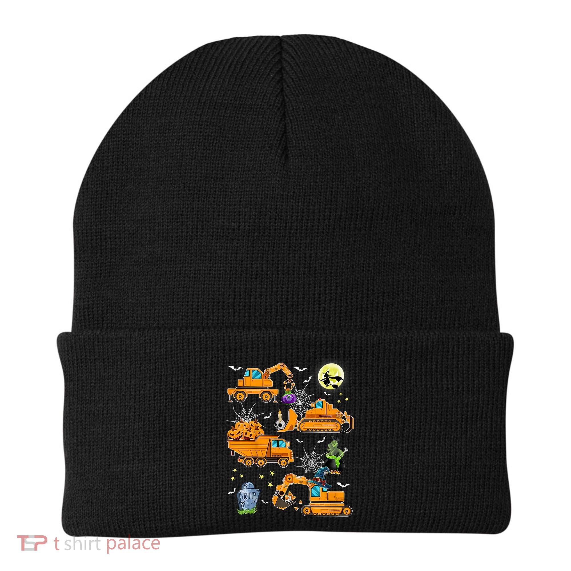 Construction Vehicle Halloween Crane Truck Pumpkin Boys Beanie