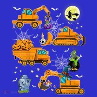 Construction Vehicle Halloween Crane Truck Pumpkin Boys Sweatshirt thumb 3