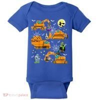 Construction Vehicle Halloween Crane Truck Pumpkin Boys Baby Bodysuit thumb 0
