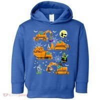 Construction Vehicle Halloween Crane Truck Pumpkin Boys Toddler Hoodie thumb 0
