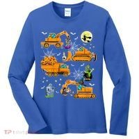 Construction Vehicle Halloween Crane Truck Pumpkin Boys Women's Long Sleeve Shirt thumb 0