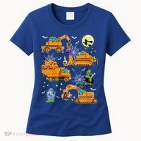 Construction Vehicle Halloween Crane Truck Pumpkin Boys Women's T-Shirt thumb 0
