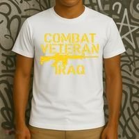 Combat Veteran Iraq For Proud American Vets T-Shirt thumb 3