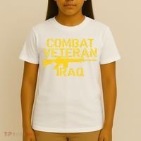 Combat Veteran Iraq For Proud American Vets T-Shirt thumb 4