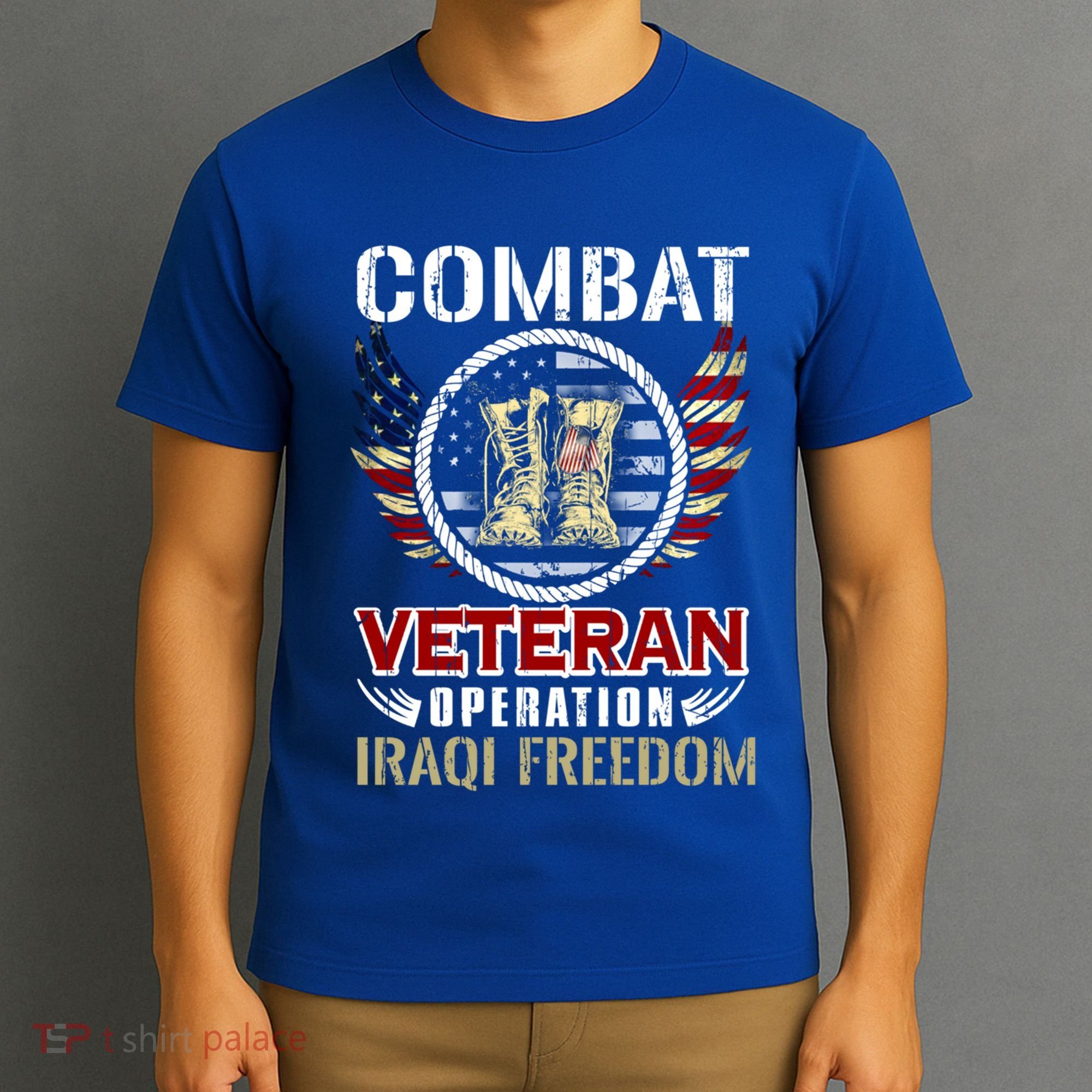 Combat Veteran Iraqi Freedom American Military Gift T-Shirt