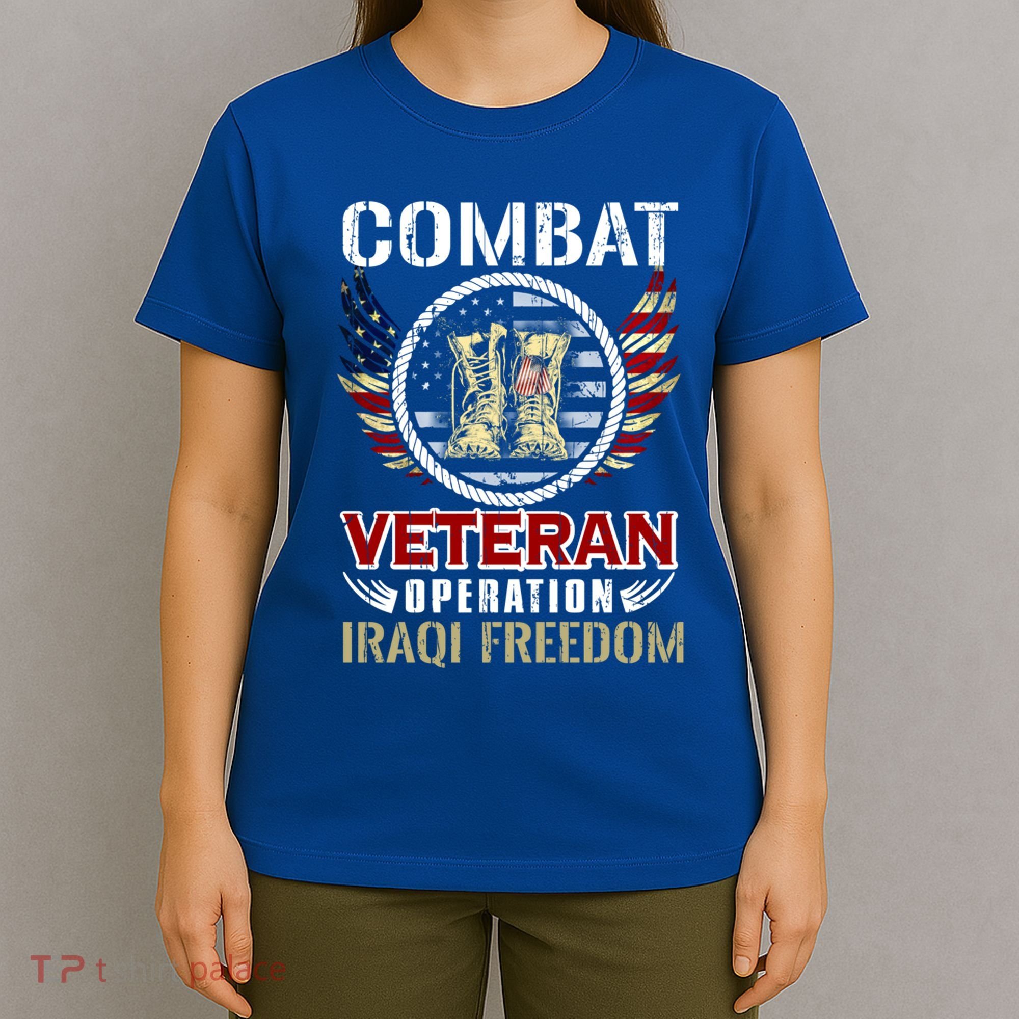 Combat Veteran Iraqi Freedom American Military Gift T-Shirt