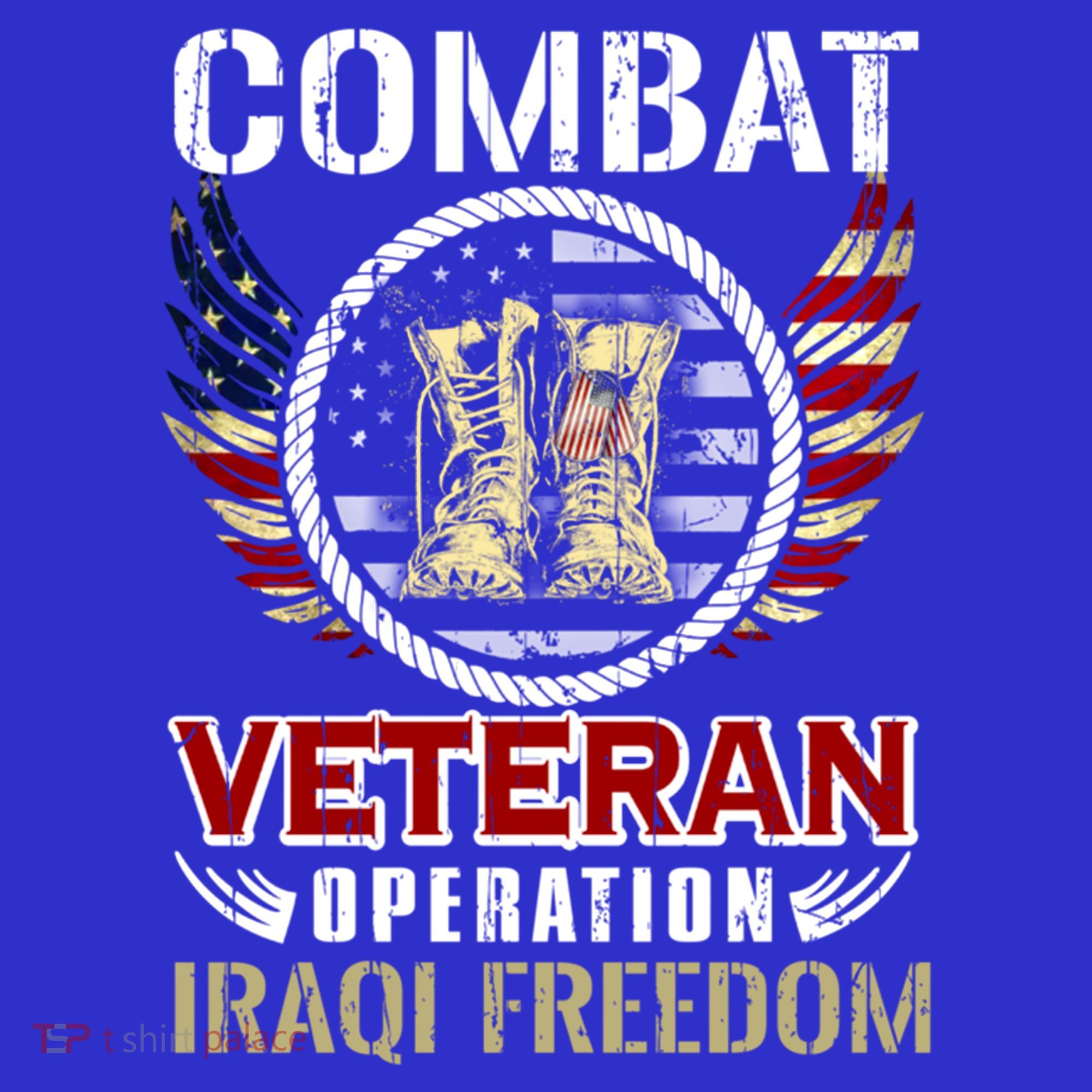 Combat Veteran Iraqi Freedom American Military Gift Polo