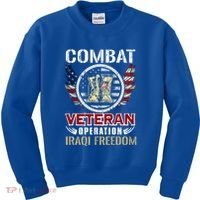 Combat Veteran Iraqi Freedom American Military Gift Kids Sweatshirt thumb 0