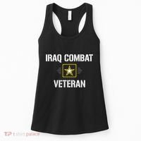 Combat Veteran Iraqi Freedom Military USA American Flag Gift Women's Tank Top thumb 0