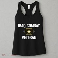 Combat Veteran Iraqi Freedom Military USA American Flag Gift Women's Tank Top thumb 3