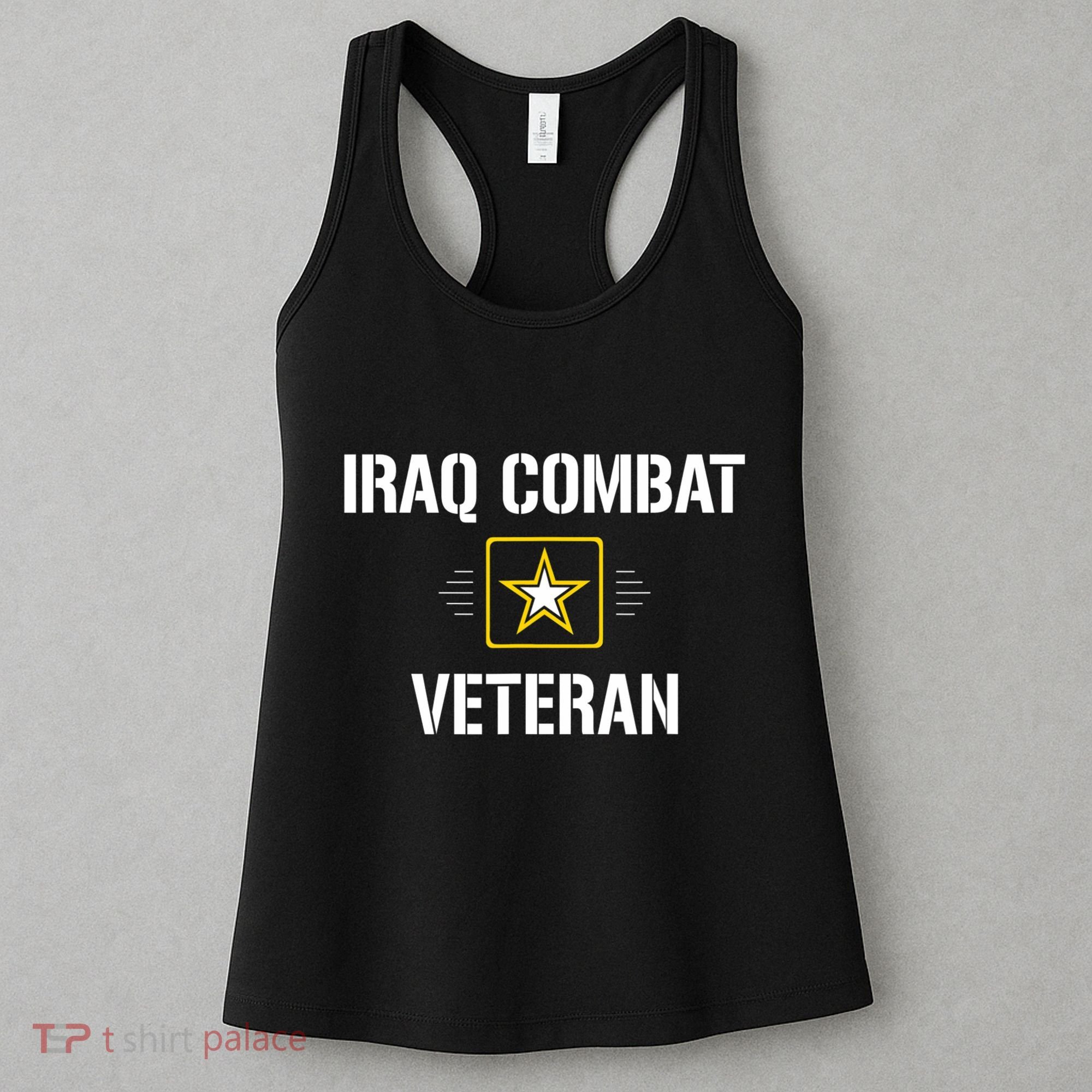 Combat Veteran Iraqi Freedom Military USA American Flag Gift Women's Tank Top