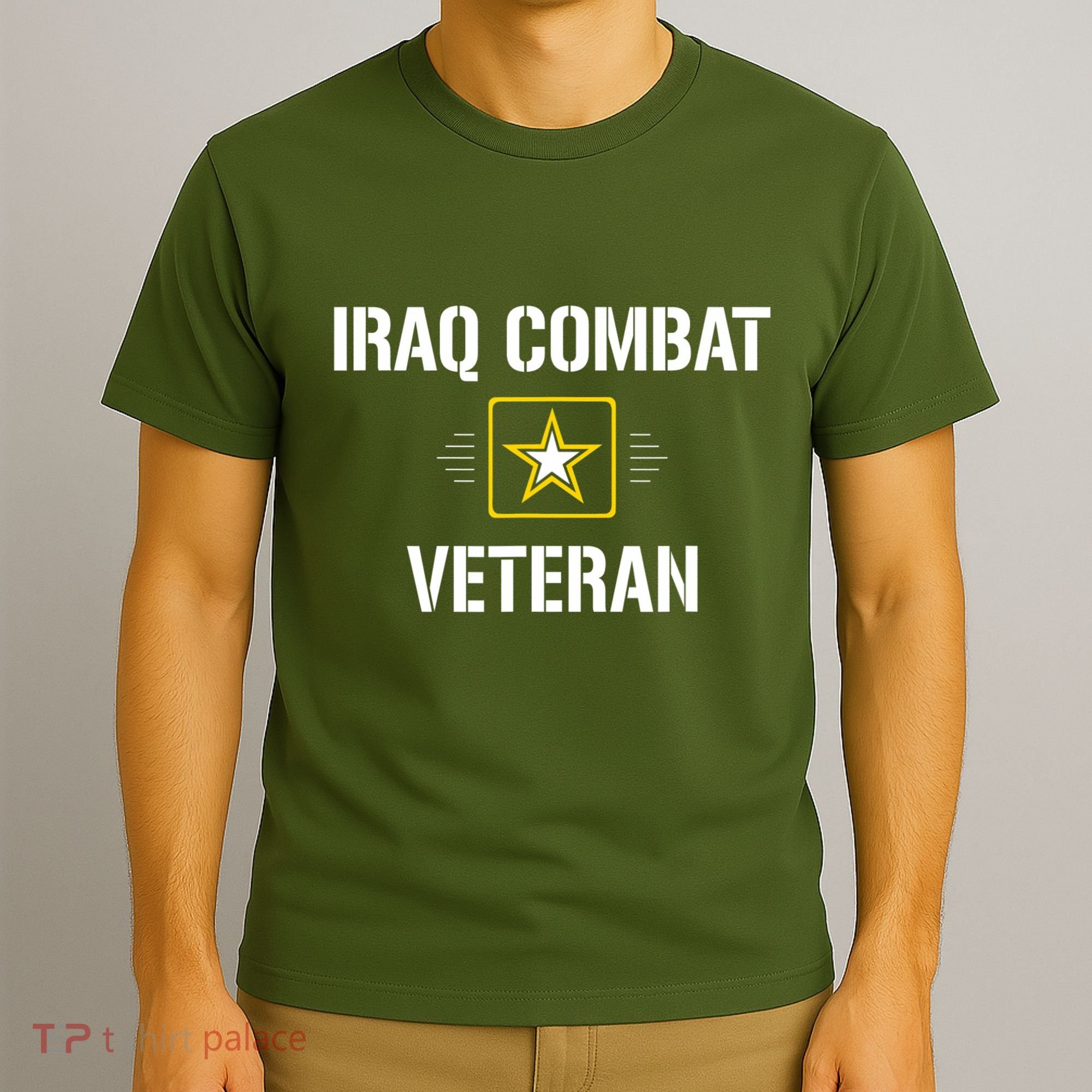 Combat Veteran Iraqi Freedom Military USA American Flag Gift T-Shirt