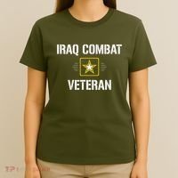 Combat Veteran Iraqi Freedom Military USA American Flag Gift T-Shirt thumb 4