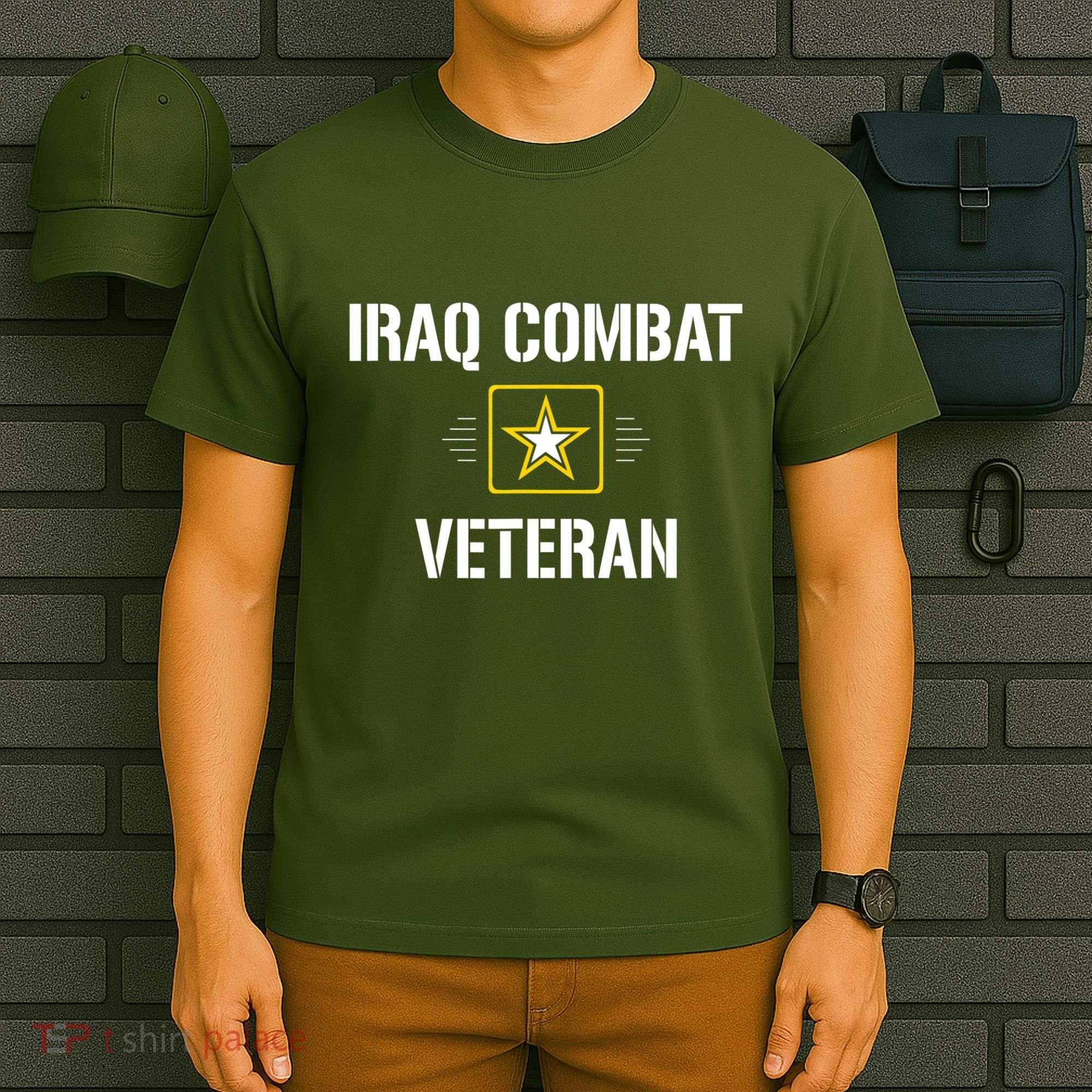 Combat Veteran Iraqi Freedom Military USA American Flag Gift T-Shirt