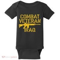 Combat Veteran Iraq For Proud American Vets Baby Bodysuit thumb 0