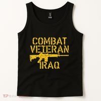 Combat Veteran Iraq For Proud American Vets Tank Top thumb 2