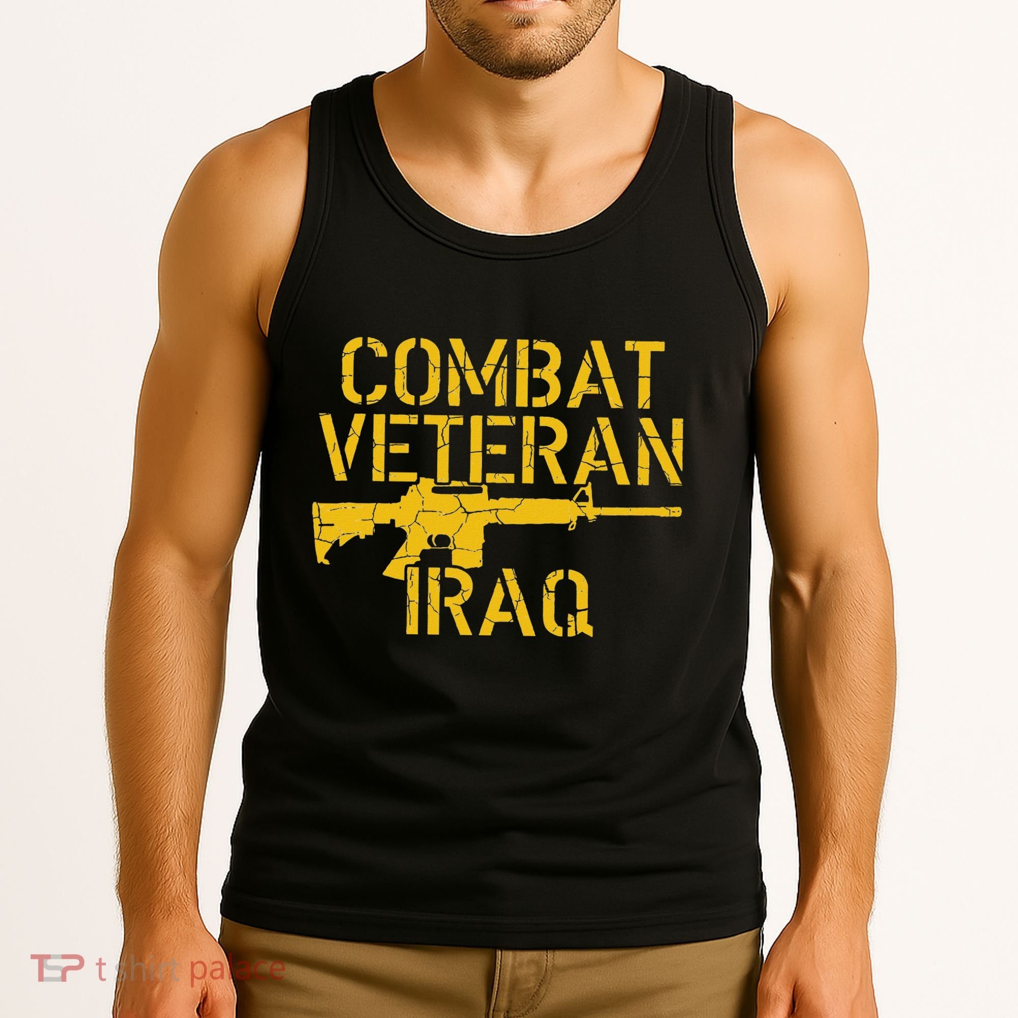 Combat Veteran Iraq For Proud American Vets Tank Top