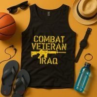 Combat Veteran Iraq For Proud American Vets Tank Top thumb 4