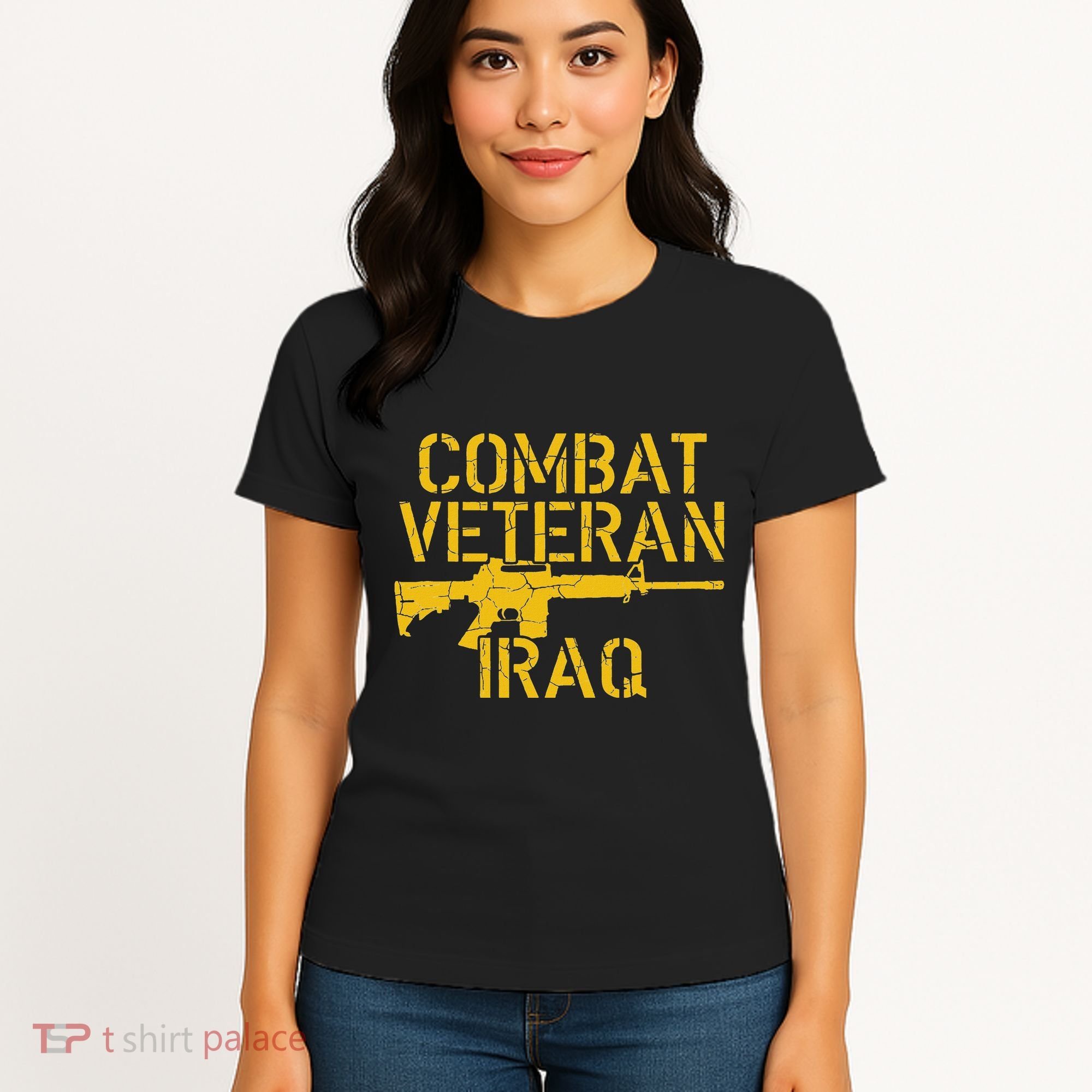 Combat Veteran Iraq For Proud American Vets Women's T-Shirt