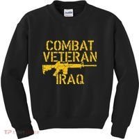 Combat Veteran Iraq For Proud American Vets Kids Sweatshirt thumb 0