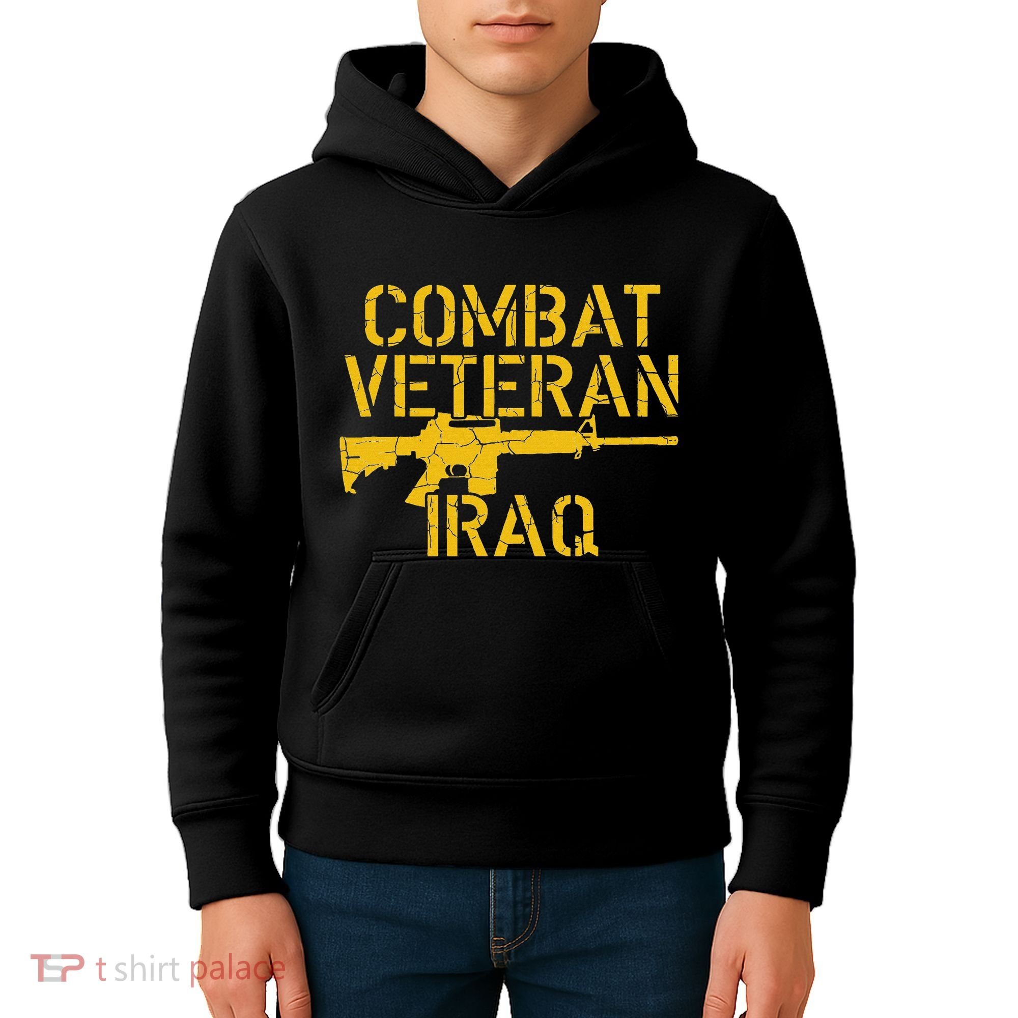 Combat Veteran Iraq For Proud American Vets Kids Hoodie