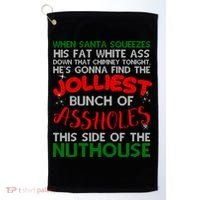 Christmas Vacation Jolliest Bunch Ugly Christmas Xmas Gift Golf Towel thumb 0