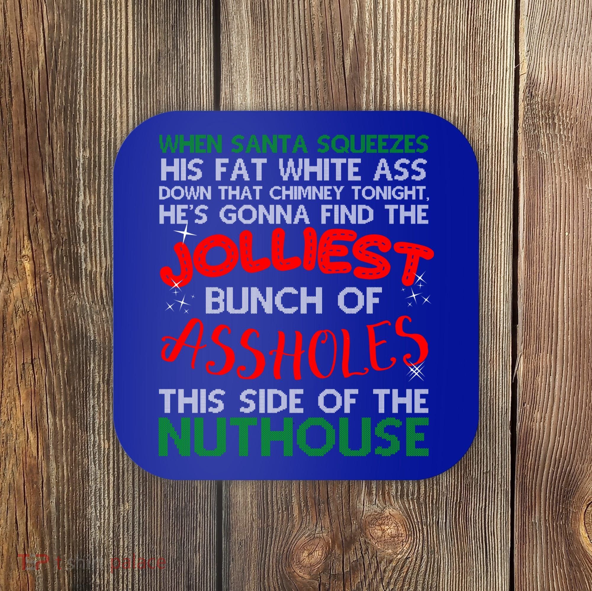 Christmas Vacation Jolliest Bunch Ugly Christmas Xmas Gift Coaster