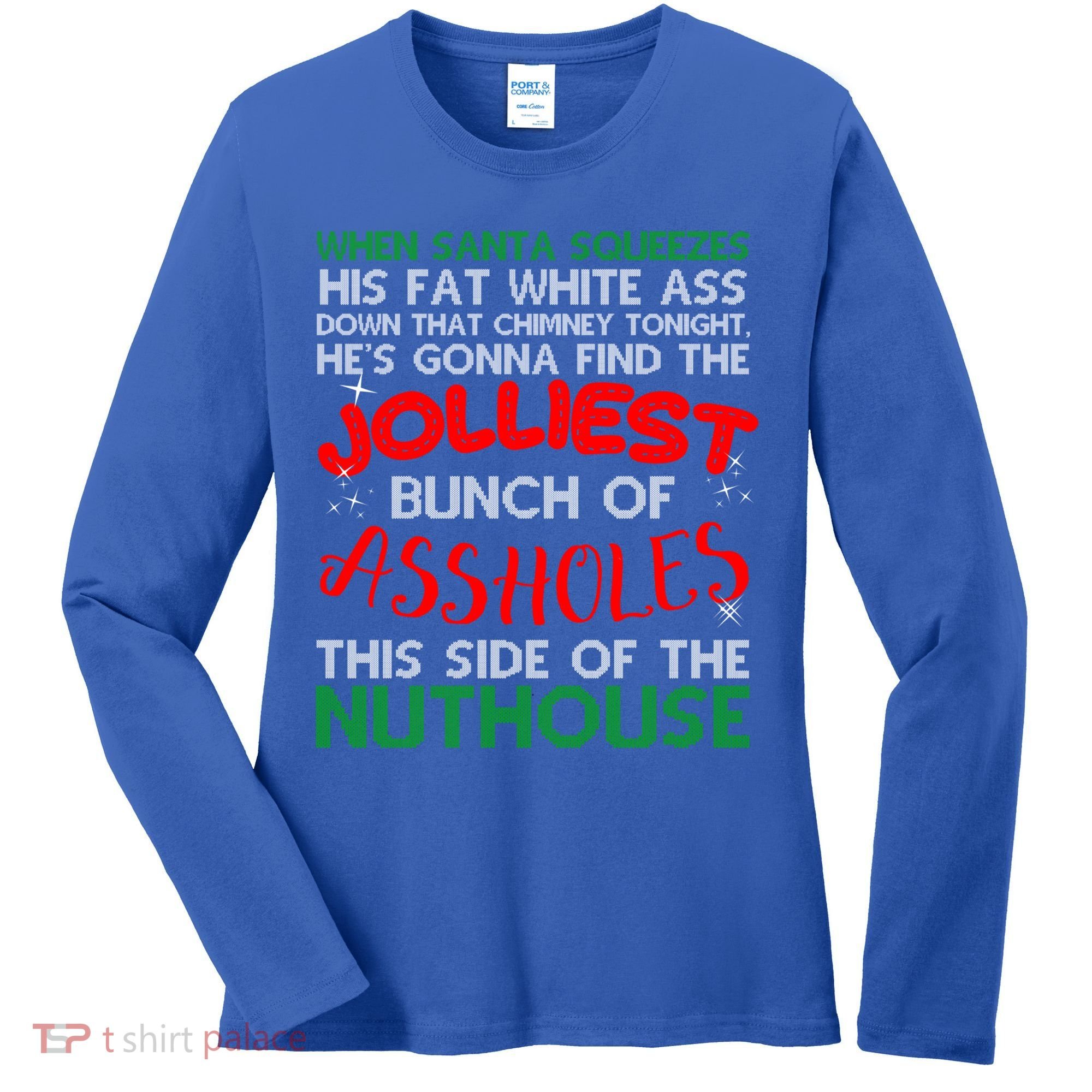Christmas Vacation Jolliest Bunch Ugly Christmas Xmas Gift Women's Long Sleeve Shirt