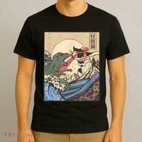 Catzilla Vs Kaiju Vintage Funny Cute Cat Art Japanese Sunset T-Shirt thumb 3
