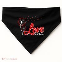 Cute Valentine Love Is In The Air Dandelions USA-Made Doggie Bandana thumb 0