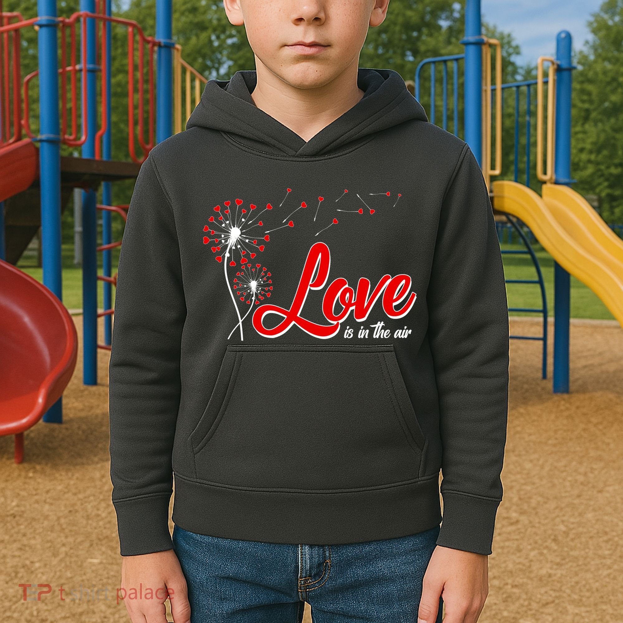 Cute Valentine Love Is In The Air Dandelions Kids Hoodie