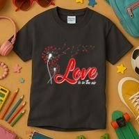 Cute Valentine Love Is In The Air Dandelions Kids T-Shirt thumb 3