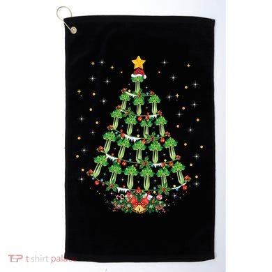 Celery Vegetable Lover Xmas Santa Hat Celery Christmas Tree Gift Golf Towel