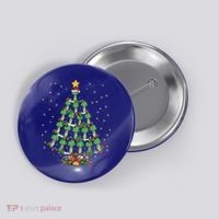 Celery Vegetable Lover Xmas Santa Hat Celery Christmas Tree Gift Button thumb 0