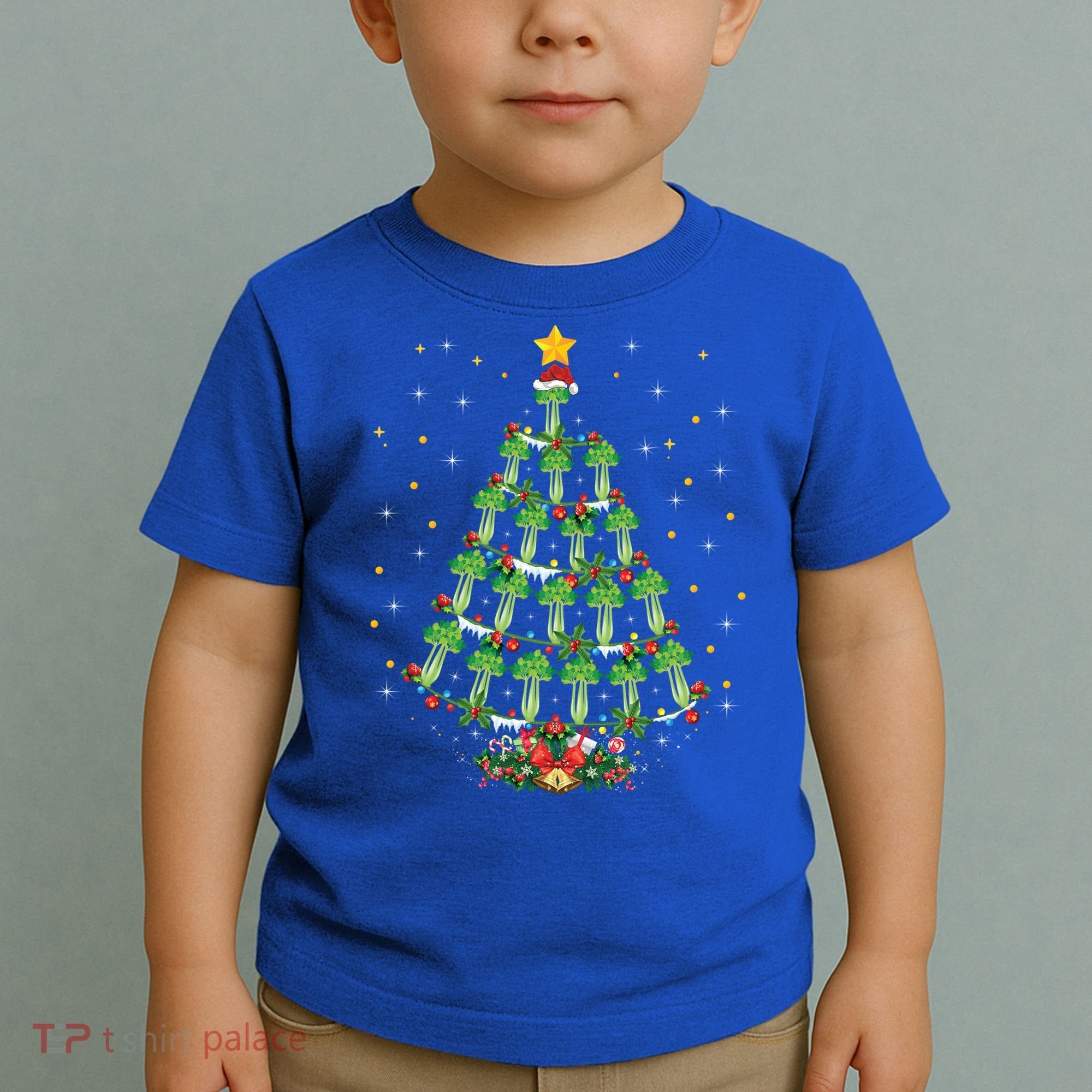 Celery Vegetable Lover Xmas Santa Hat Celery Christmas Tree Gift Toddler T-Shirt