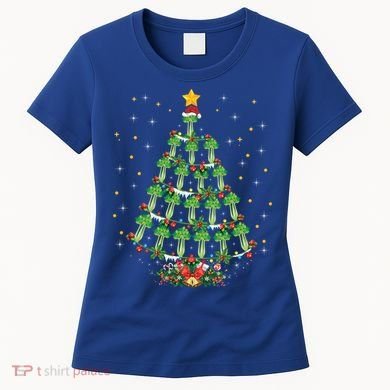 Celery Vegetable Lover Xmas Santa Hat Celery Christmas Tree Gift Women's T-Shirt