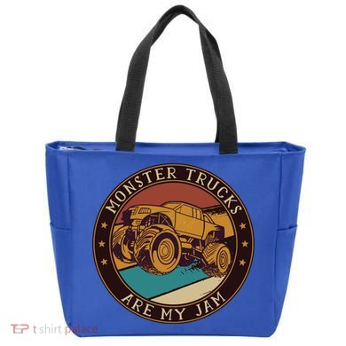 Cool Vintage Monster Trucks Are My Jam Retro Funny Gift Tote Bag