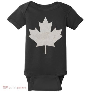 Canadian Vintage Maple Leaf Canada National Pride Flag Symbol Baby Bodysuit