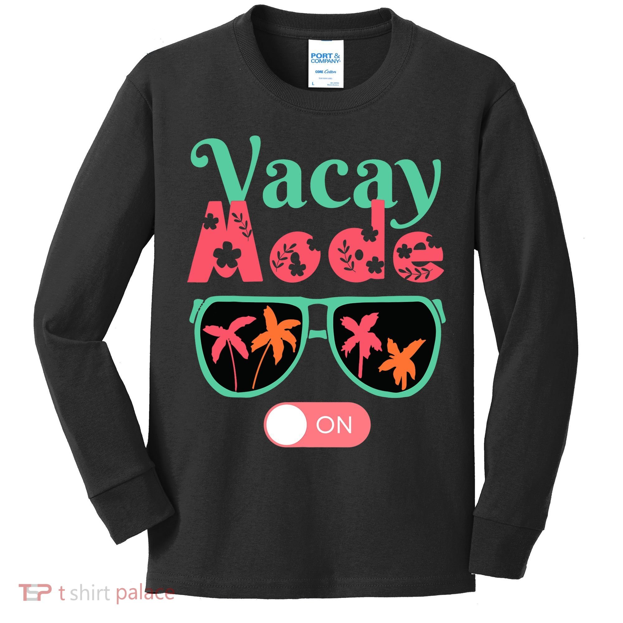 Cute Vacay Mode Summer On Funny Family Vacation Kids Long Sleeve Shirt