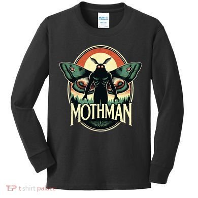 Cryptid Vintage Mothman Folklore Kids Long Sleeve Shirt