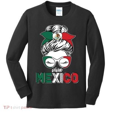 Cute Viva Mexico Kids Long Sleeve Shirt