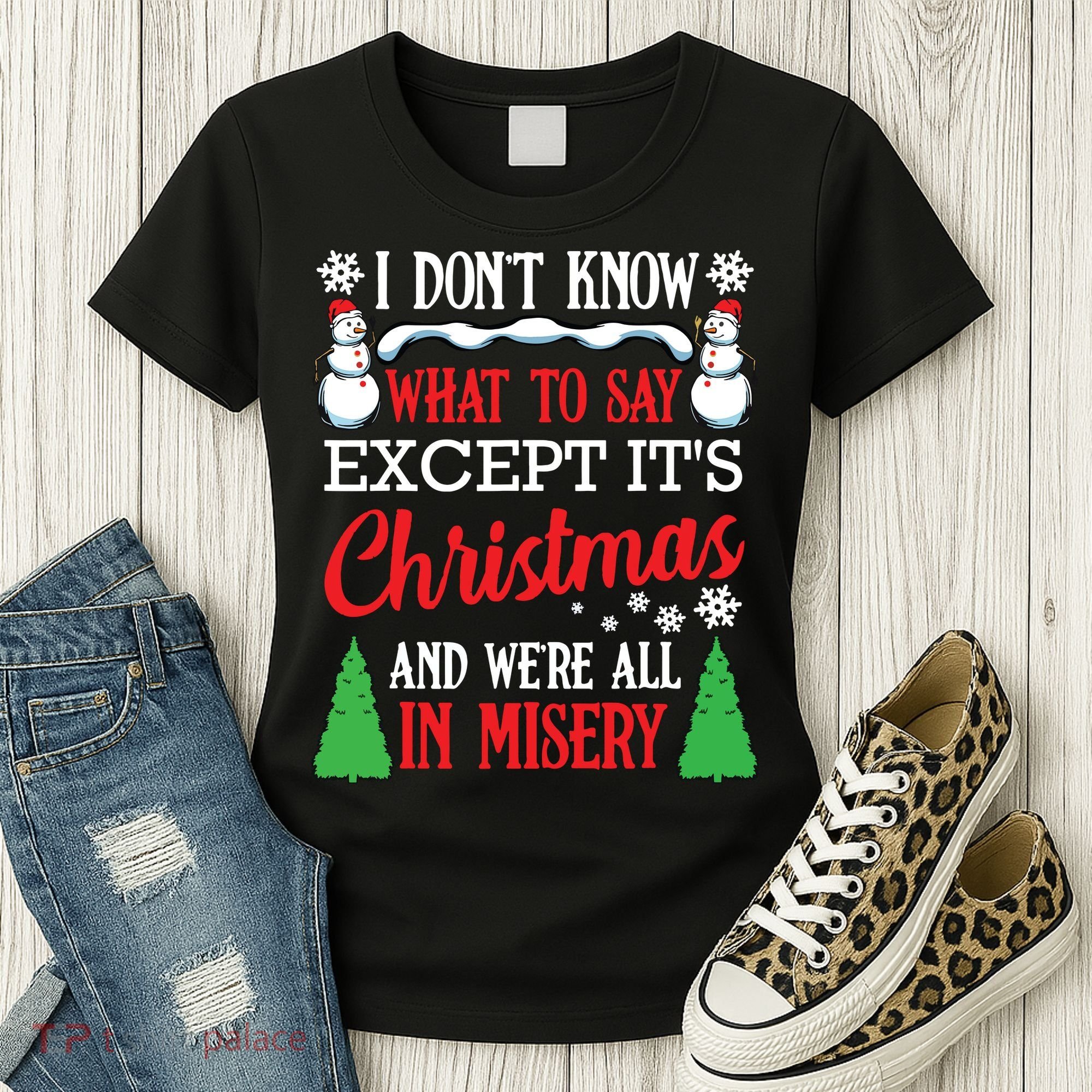 Christmas Vacation Misery Funny Xmas Santa Family Quotes Women's T-Shirt