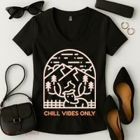 Chill Vibes Only Women's V-Neck T-Shirt thumb 2