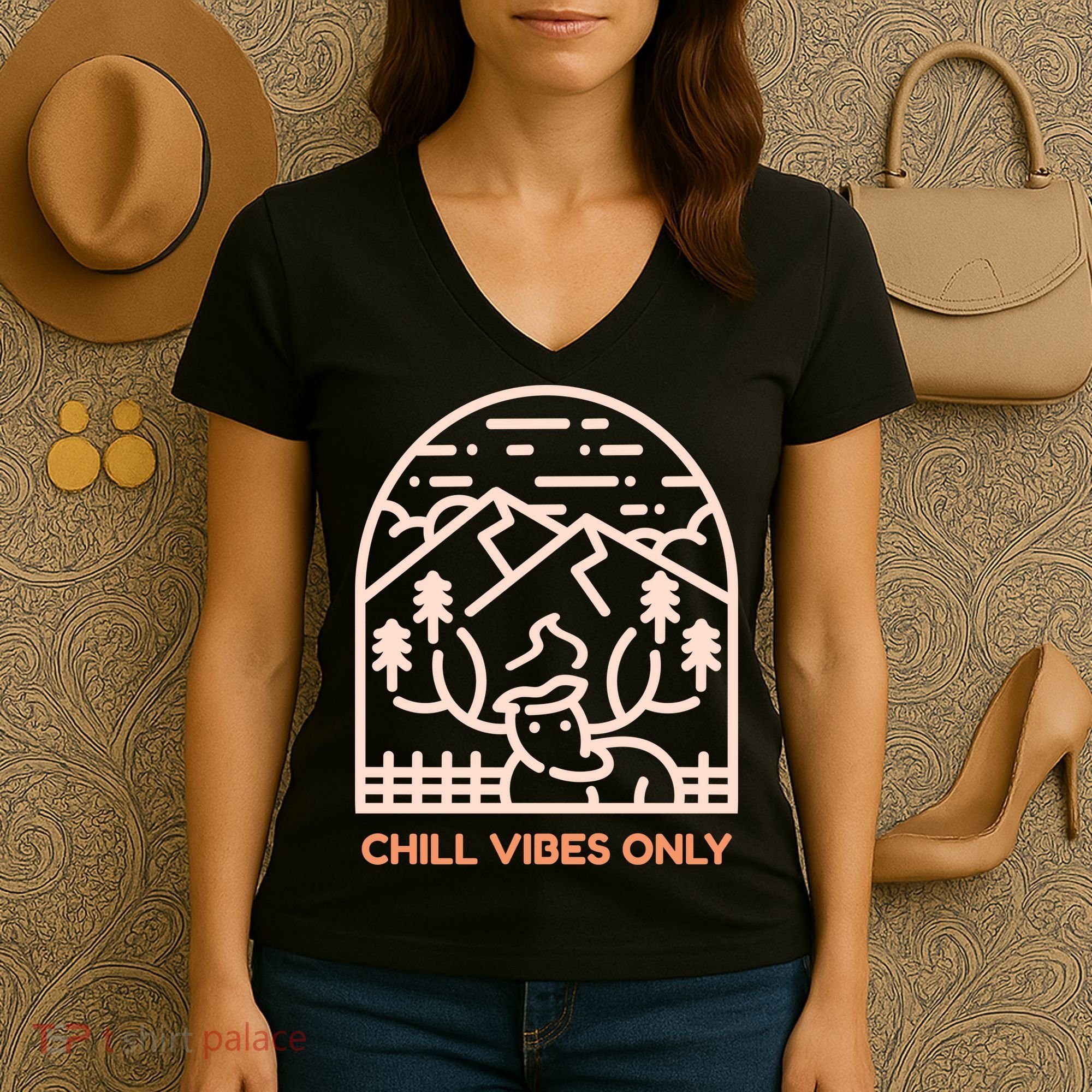Chill Vibes Only Women's V-Neck T-Shirt