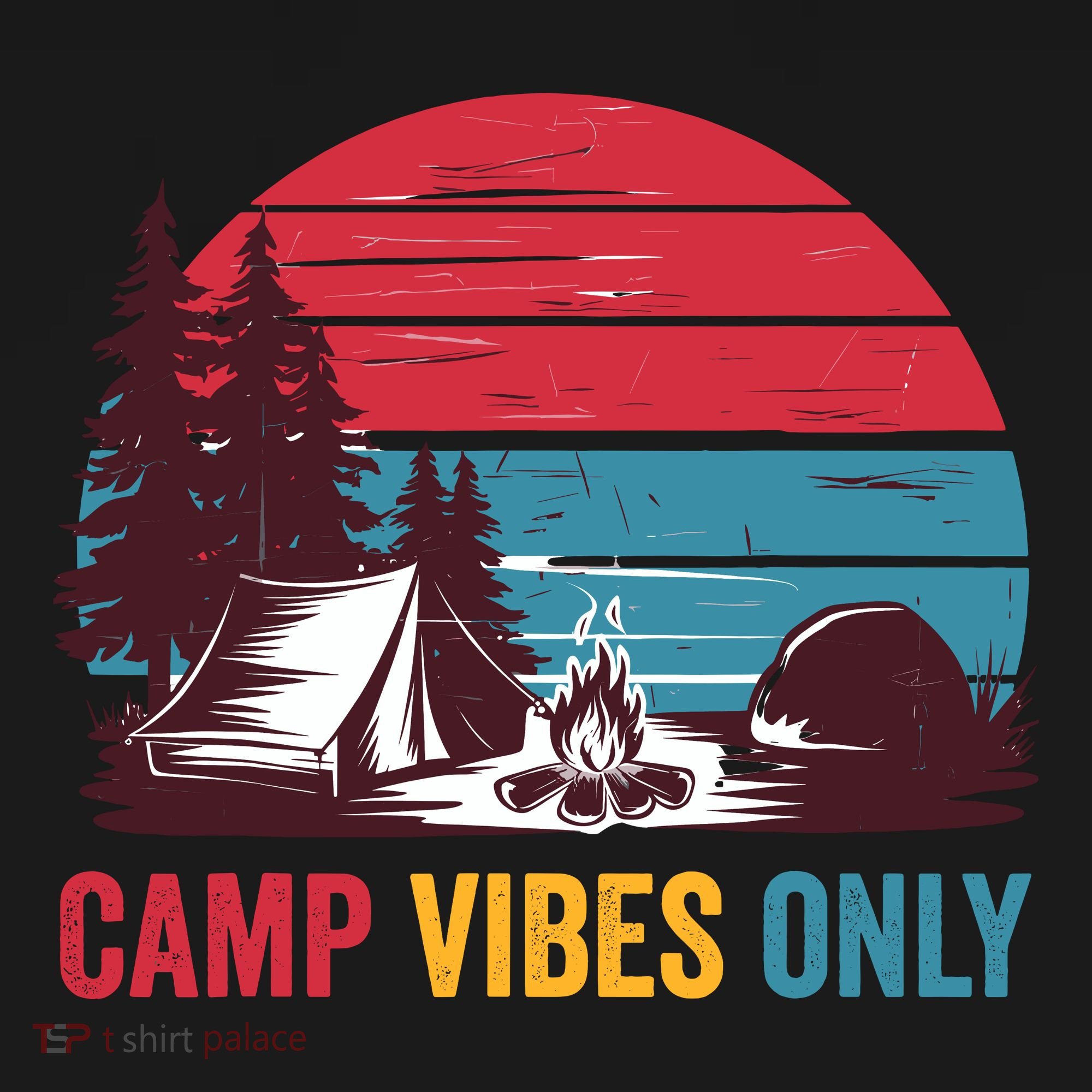 Camp Vibes Only Imust GoS Hiker Hat Hike Vist Retro 80s Sweatshirt