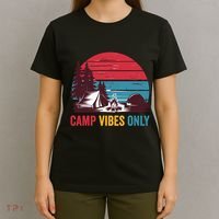 Camp Vibes Only Imust GoS Hiker Hat Hike Vist Retro 80s T-Shirt thumb 4