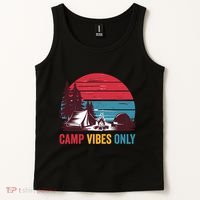 Camp Vibes Only Imust GoS Hiker Hat Hike Vist Retro 80s Tank Top thumb 2