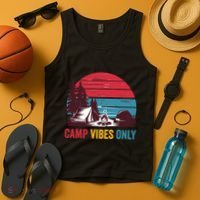 Camp Vibes Only Imust GoS Hiker Hat Hike Vist Retro 80s Tank Top thumb 4