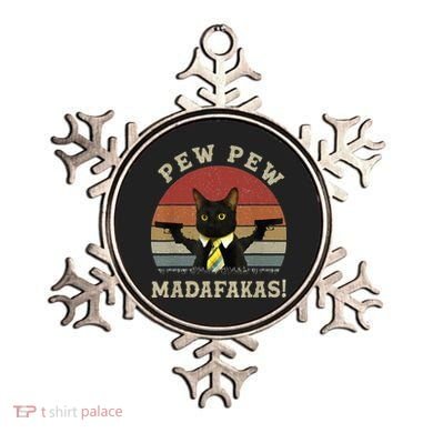 Cat Vintage PewPewPew Madafakas Cat Crazy Pew Vintage Ornament